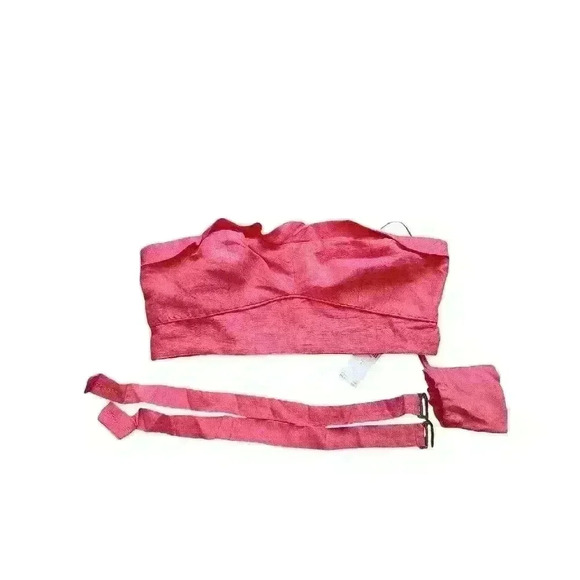 Maeve Anthropologie Red Linen Bustier Top Size Small NWT - Picture 3 of 9